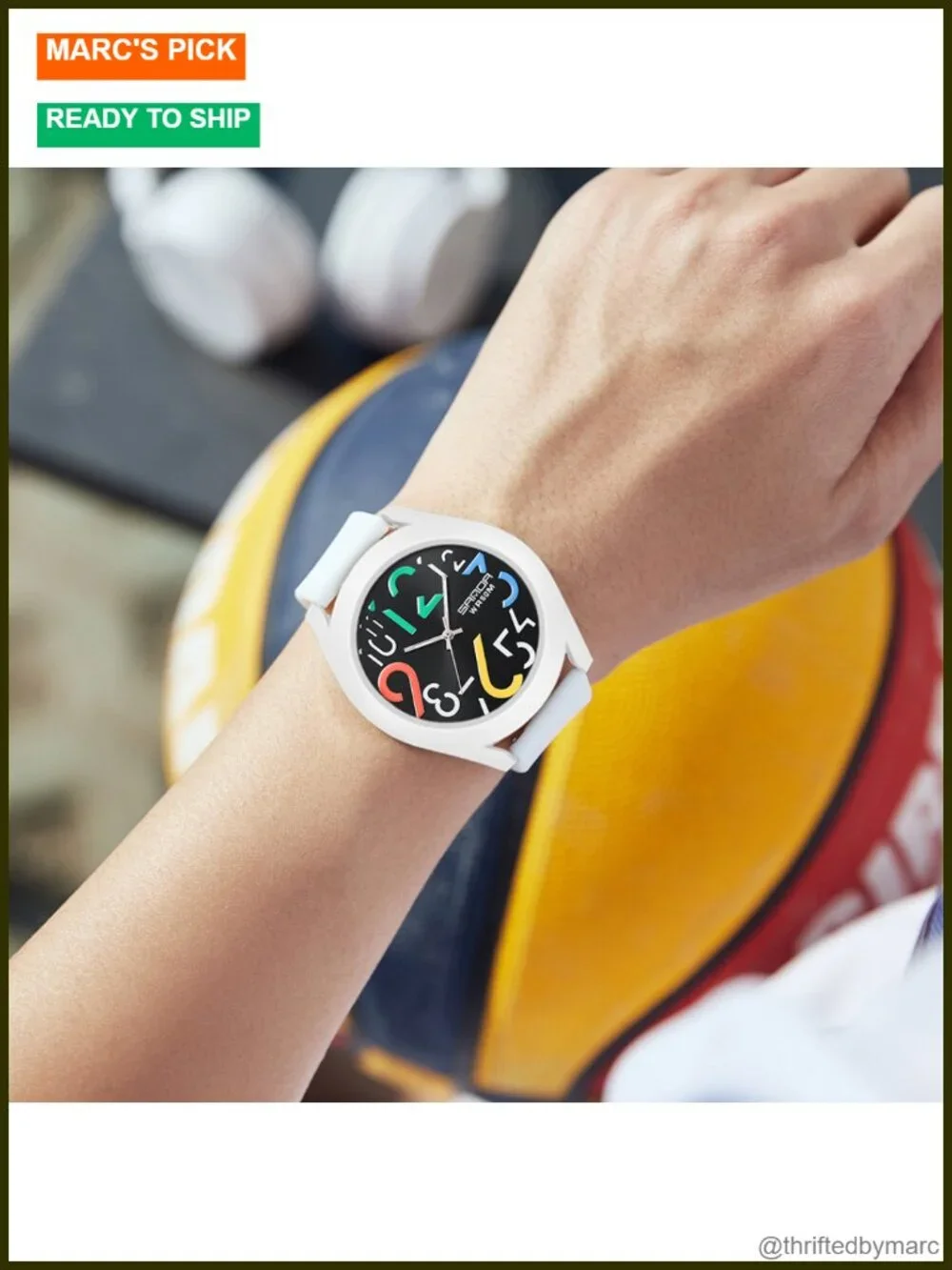 Men's Analog Quartz Watch 5ATM Waterproof Sports Wristwatch Silicone Strap